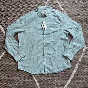 Penguin Antique Green button down shirt sz XL